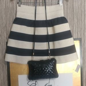 Stretch black and off white skirt